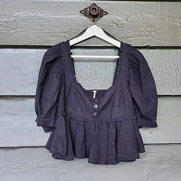 108 Free People Leave It To Me Top Black sz S NEW Women's - Picture 2 of 6